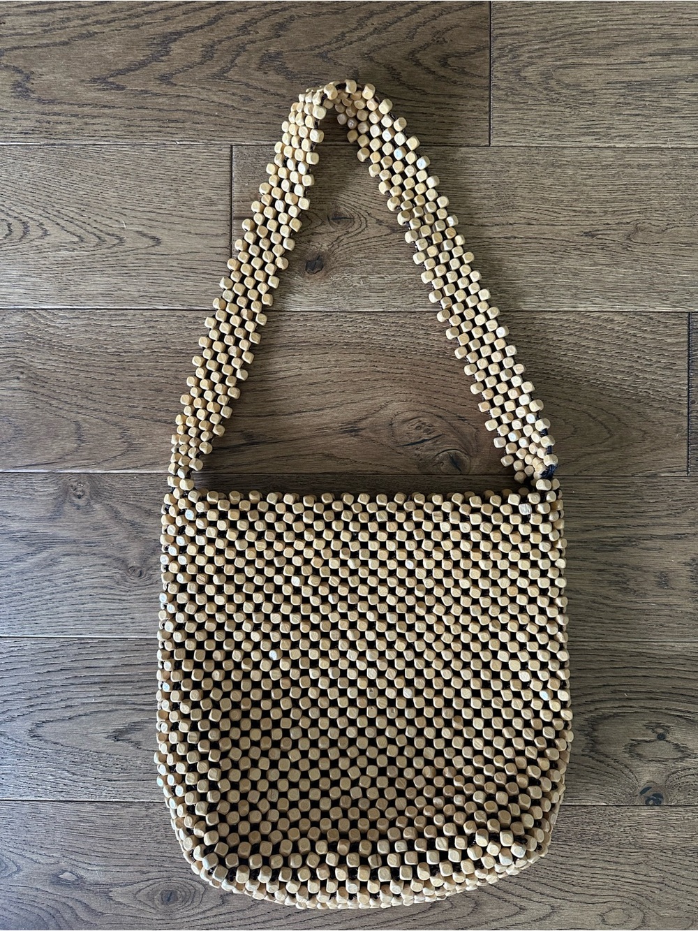 Rare Unique Vintage The Sak Elliot Lucca Wood Woven Tote